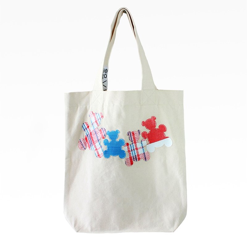 rwb330 X amm - bearwhiteblue Cloth Bag E (Bear and Friends) - Messenger Bags & Sling Bags - Other Materials 