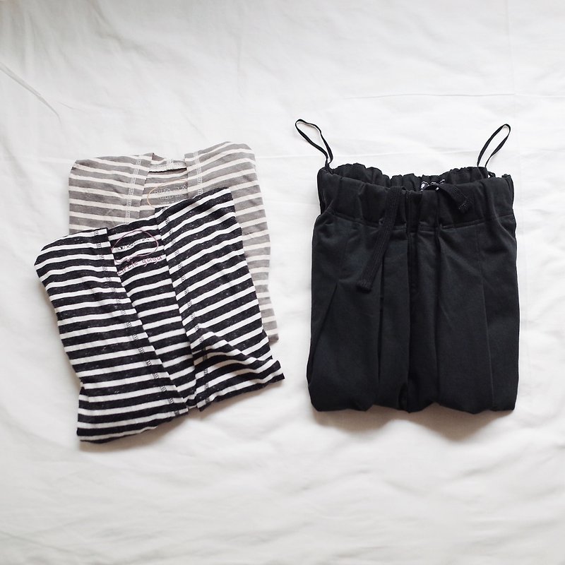 Cotton Culottes Black New Year gift set - อื่นๆ - ผ้าฝ้าย/ผ้าลินิน สีดำ