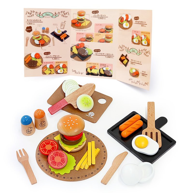 【WOODY PUDDY】Western food house-Japanese wooden house wine toy - Kids' Toys - Wood Brown