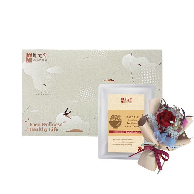 Preserved Flower Gifts Recommended Eternal Love Rose Bouquet and Traditional Almond Paste 6 in Gift Box - ของวางตกแต่ง - อาหารสด 