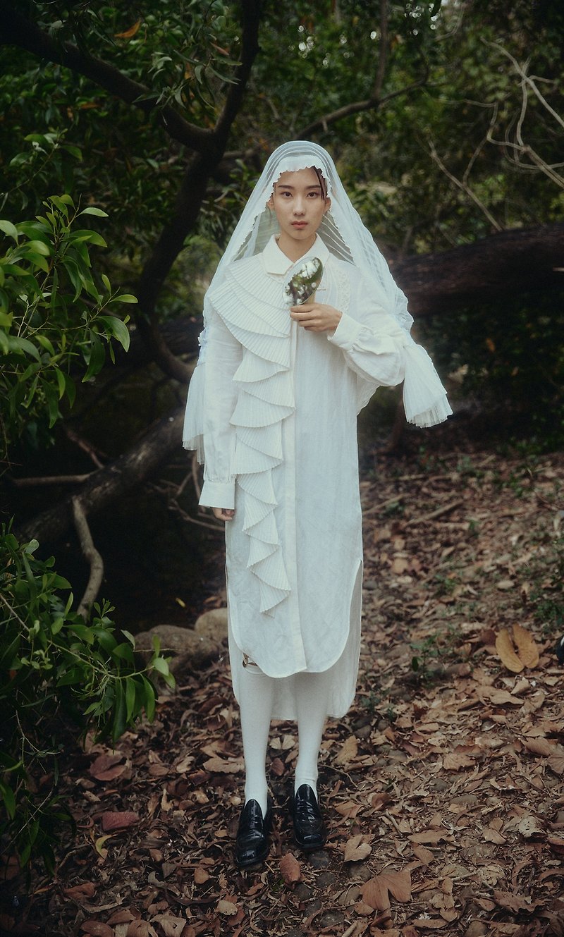 Originally designed shirt skirt, simple wedding dress named Fengdan Bailu - ชุดเดรส - ผ้าฝ้าย/ผ้าลินิน ขาว