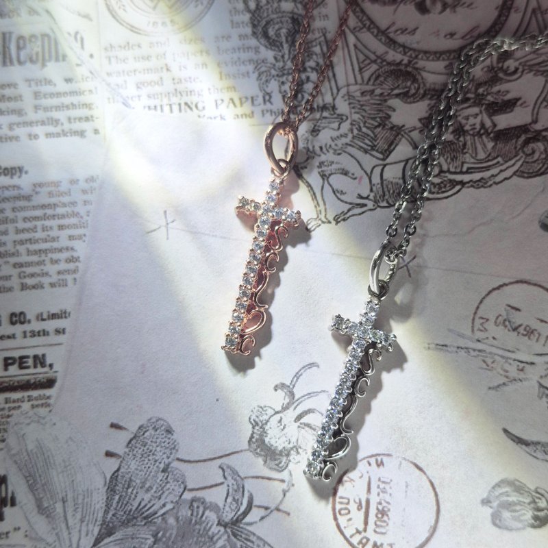 【比法一生】純銀墜子-祈光之十字  純銀925手作飾品 - 項鍊 - 銀 銀色