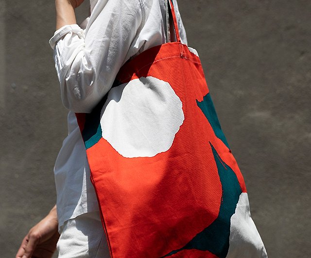 Mediterranean Style Tote Bag Bamboo Ring Lemon Flower Brick - Shop  WindGarden design Handbags & Totes - Pinkoi