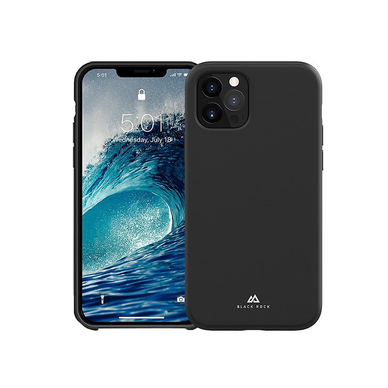Germany Black Rock Liquid Silicone Anti-fall Protective Case-iPhone 12 Pro Max (6.7 inches) - เคส/ซองมือถือ - ซิลิคอน สีดำ