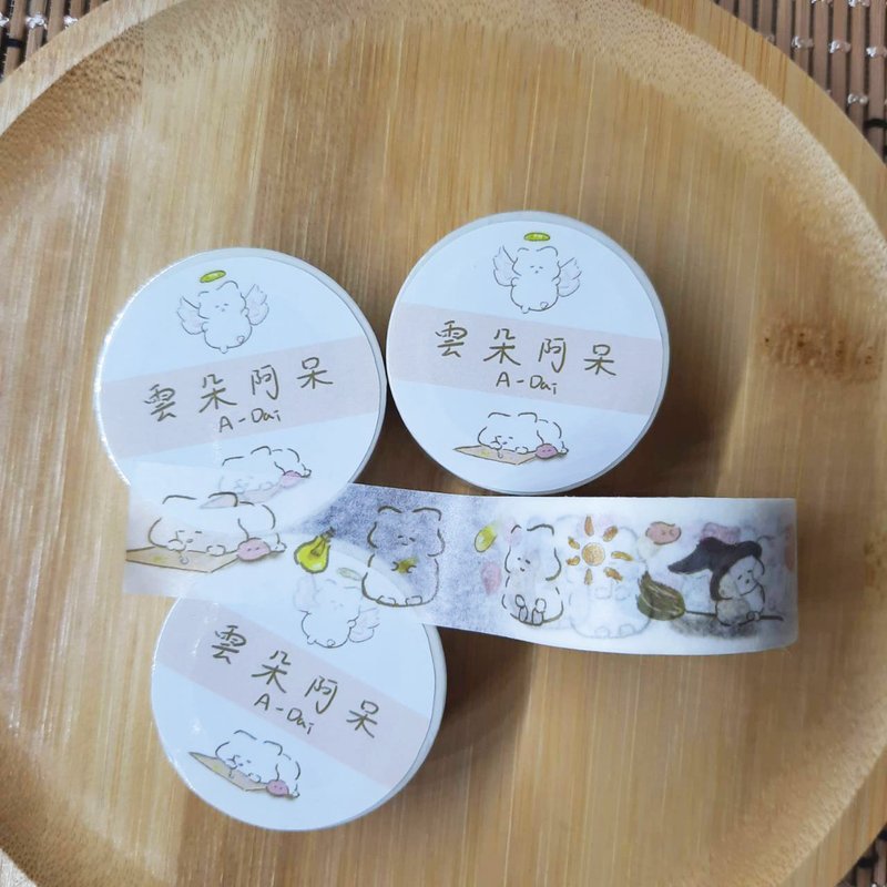 阿呆-和紙2CM紙膠帶 - 紙膠帶/和紙/PET - 紙 白色