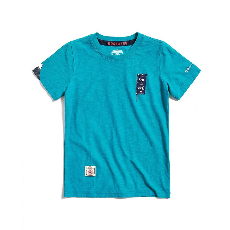 江戸勝日の丸刺繍半袖Tシャツ レディース(グリーン)#衣 - Tシャツ - コットン・麻 グリーン