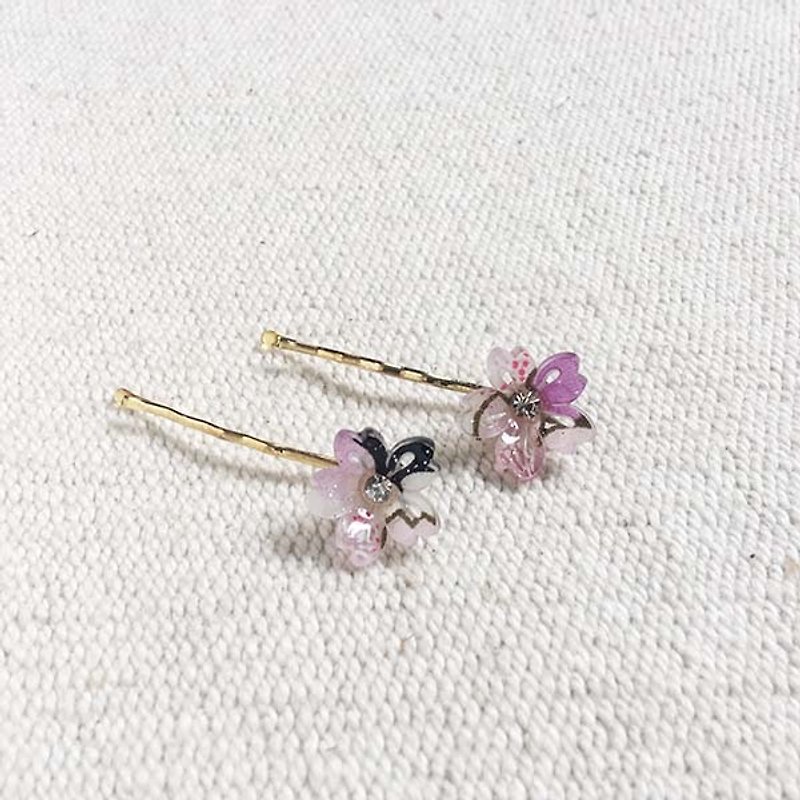 cherry blossoms hairpin-purple - เครื่องประดับผม - อะคริลิค สีม่วง