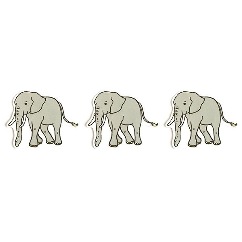 1212 design fun funny stickers waterproof stickers everywhere - Mr. African elephant - สติกเกอร์ - วัสดุกันนำ้ สีเทา