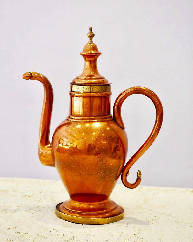 British antique copper kettle / teapot large - ของวางตกแต่ง - โลหะ 