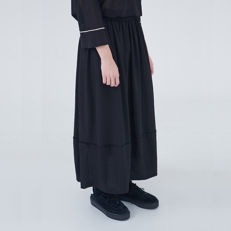 TRAN - hem cut skirt - Skirts - Polyester Black