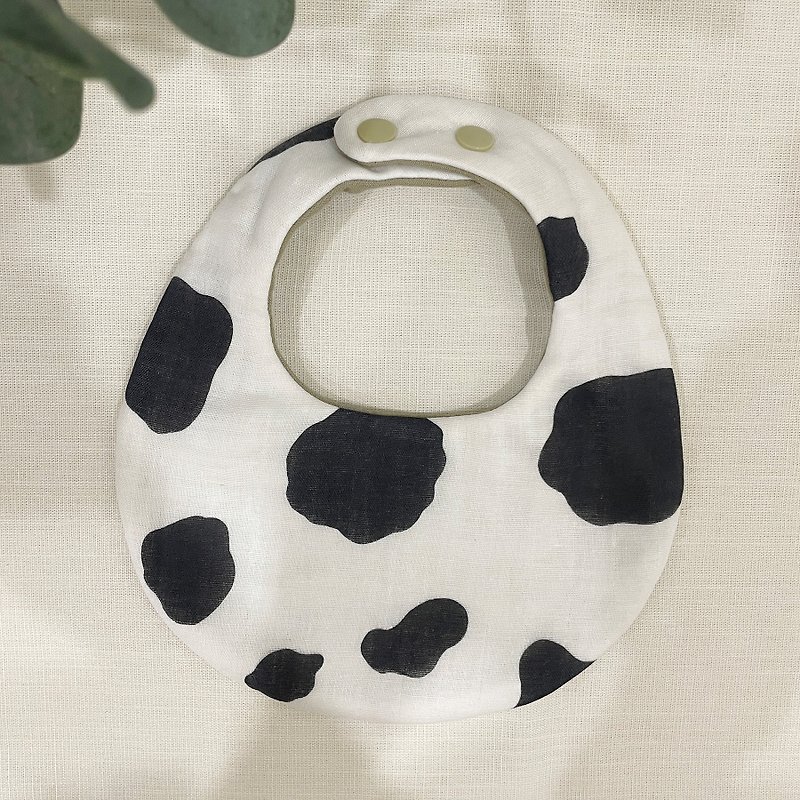 Eight-layer gauze cow bib, saliva towel, newborn baby, saliva collection, gauze - Bibs - Cotton & Hemp Black