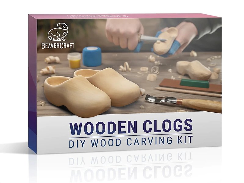 Handmade carving material package-Dutch clogs - งานไม้/ไม้ไผ่/ตัดกระดาษ - ไม้ 