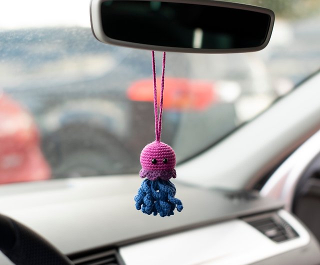 Pride jellyfish car accessories women, bi pride colors, Rear View Mirror  Charm - Shop WorldCrochetedToys Charms - Pinkoi