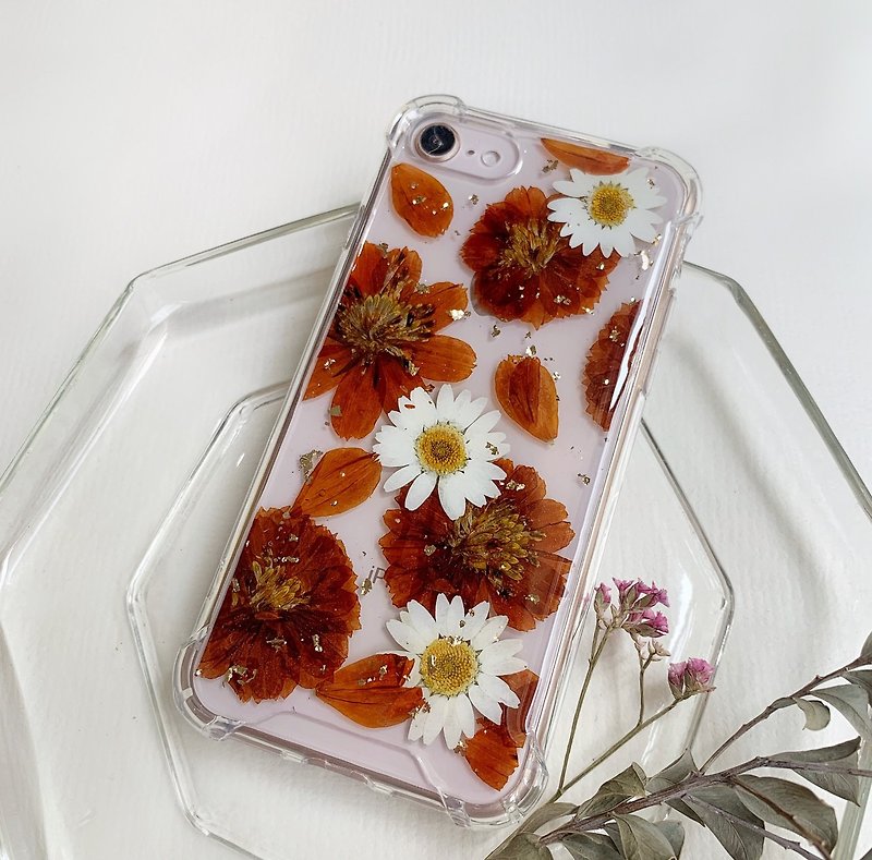 The Persians - pressed flower phone case - Phone Cases - Plants & Flowers Orange