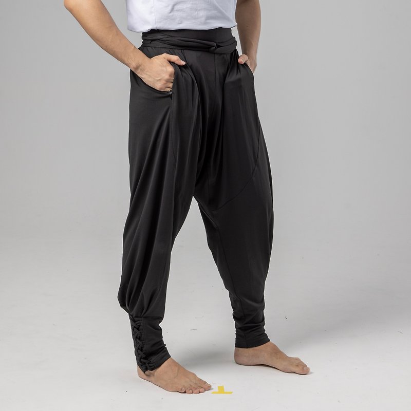 [Night Run Wenchuang] Elastic Pants - Unisex Pants - Polyester Black