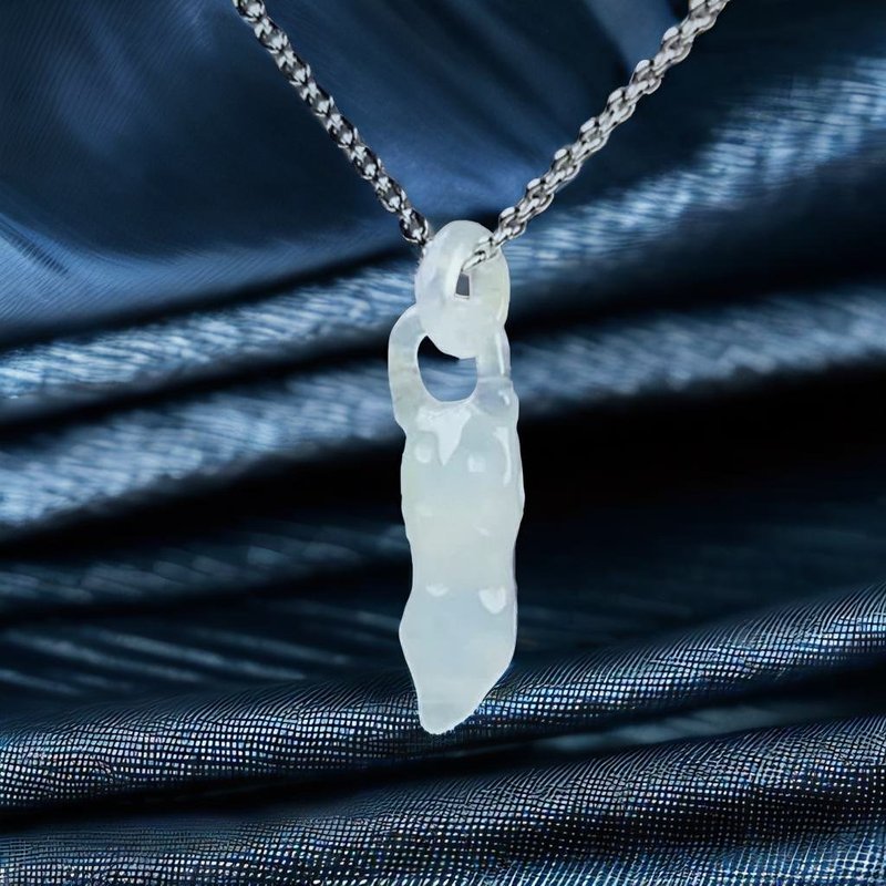 【好事花生】冰種翡翠花生項鍊 | 天然緬甸玉A貨翡翠 | 送禮 - 項鍊 - 玉石 透明