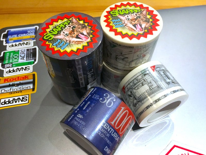 【紙膠帶】SNAPPP絕版底片超寬版紙膠帶 - 紙膠帶/和紙/PET - 紙 多色