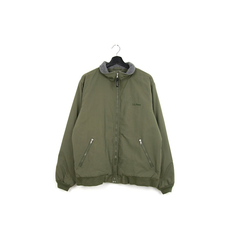 Back to Green:: LLBean Lapel Outdoor Jacket Dark Dark Green // Jacket - เสื้อโค้ทผู้ชาย - ไนลอน 