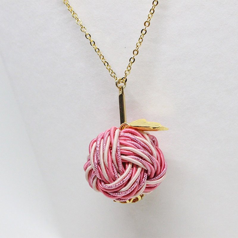 摯愛而甜美的淺紅色蘋果項鍊 - 項鍊 - 紙 粉紅色