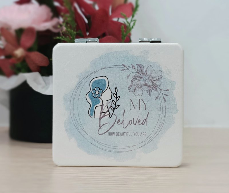 My beloved雙面皮革隨身鏡化妝鏡/母親節禮物/福音/基督教禮品 - 彩妝刷具/鏡子/梳子 - 其他材質 
