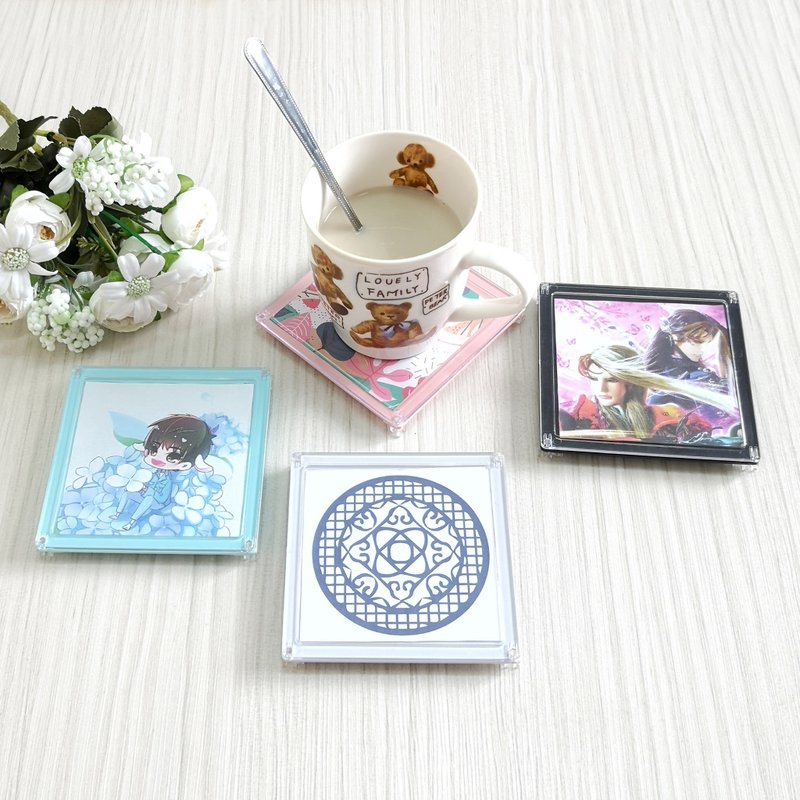 Zhuji Home Coaster Photo Frame Combo Pack - No Pictures Included - อื่นๆ - พลาสติก สีใส