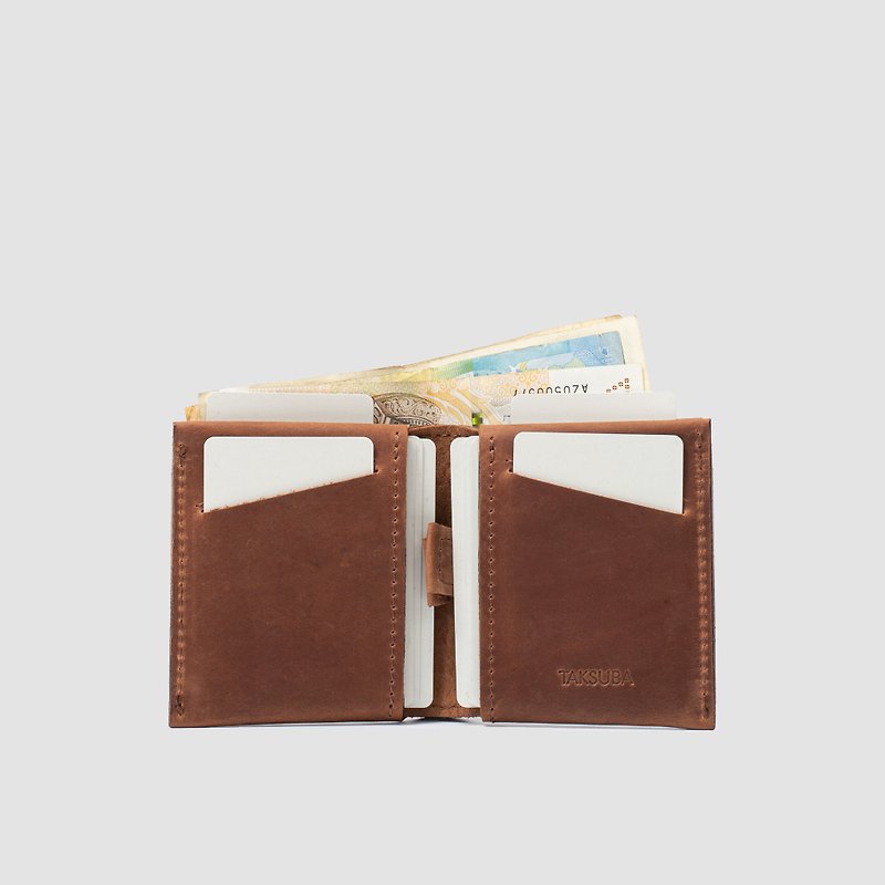 Leather Billfold Wallet - The Minimalist 2.0 - Wallets - Genuine Leather Orange