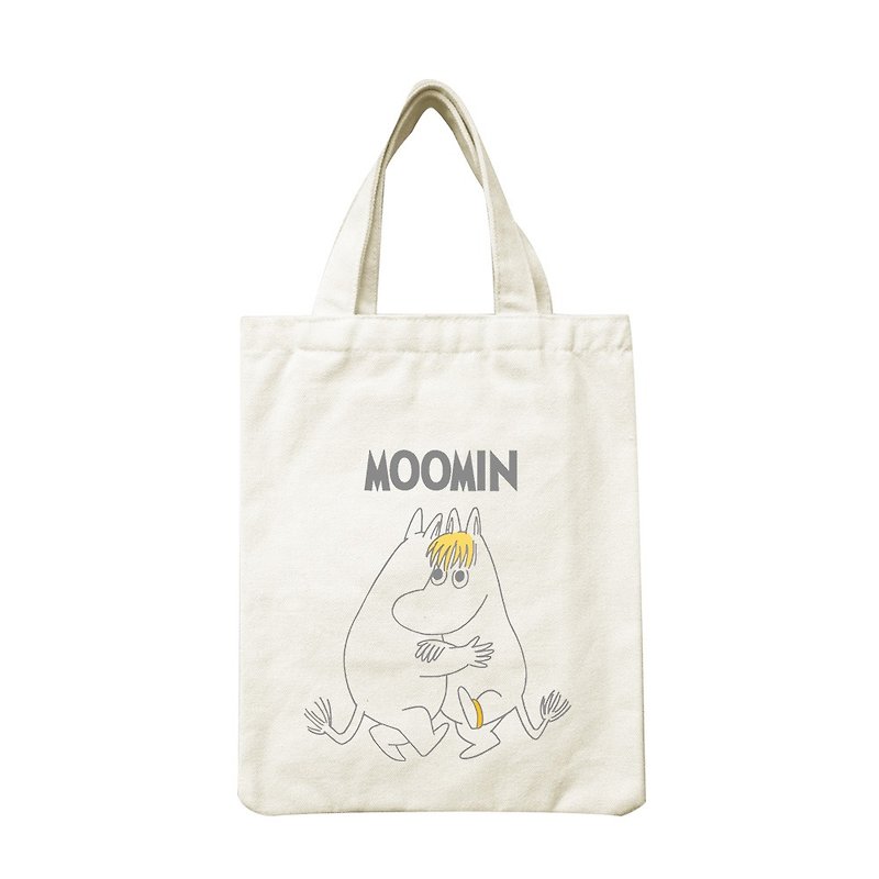 Moomin 噜噜 米 Authorization-Picnic Bag [爱慕] - กระเป๋าถือ - ผ้าฝ้าย/ผ้าลินิน ขาว