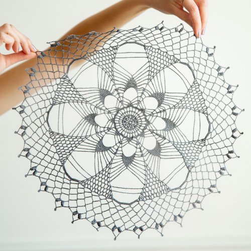 Crochet Fashion Studio Janine Round table coaster Lace crochet doily Dining table centerpie Cotton tablecloth