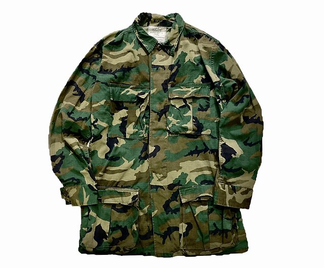 Vintage U.S. Army 80's M81 Rip Resistant Woodland Camouflage Shirt