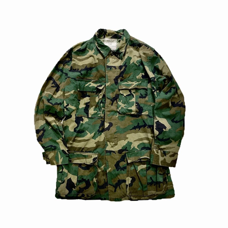 古著美軍公發 80年代 M81 抗撕裂材質 林地迷彩襯衫 - 男襯衫/休閒襯衫 - 棉．麻 多色
