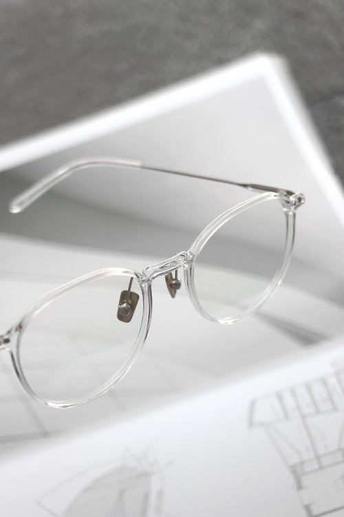 框框 2ND FRAME 極輕量小顏波士頓框立體鼻墊眼鏡-透明∣禮物