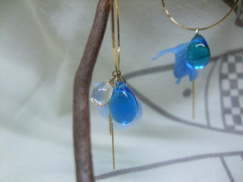 Earrings-The Fog and Rain of Traveling - Earrings & Clip-ons - Glass 