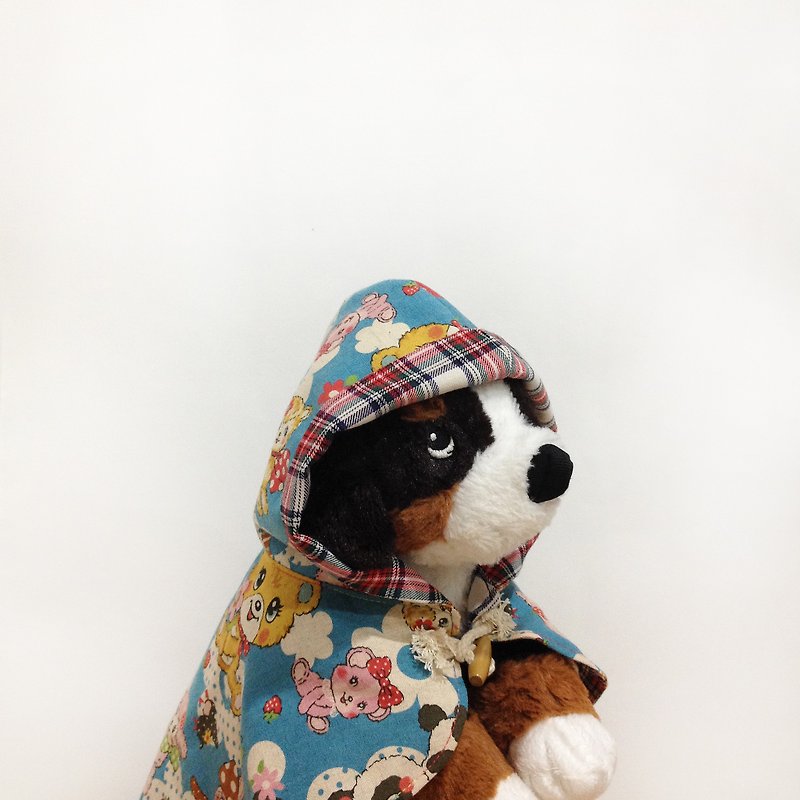 Pet clothing retro cute animals large collection of blue cloak "Spot Clearing" - Clothing & Accessories - Cotton & Hemp Blue