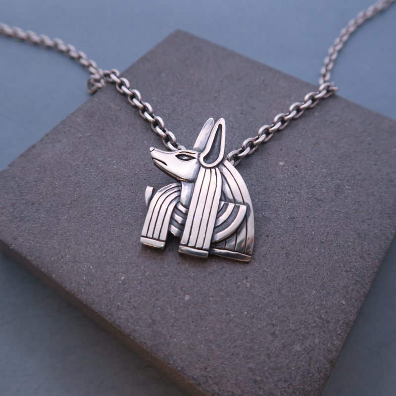 阿努比斯/印普 - 純銀墜子/項鍊 - 項鍊 - 銀 銀色