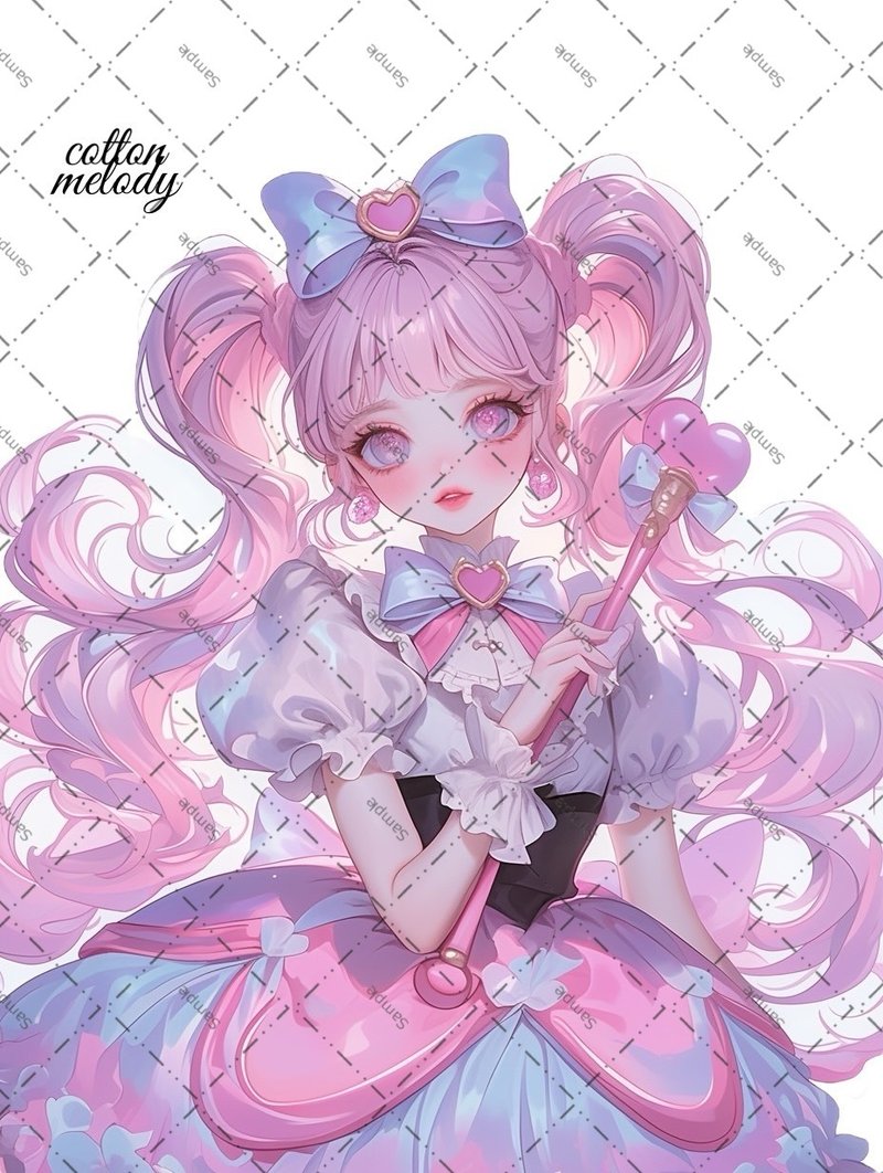 original sticker no.1942 人物ステッカー オリジナルステッカー オリジナル人物ステッカー 装飾ステッカー cotton melody - 貼紙 - 紙 