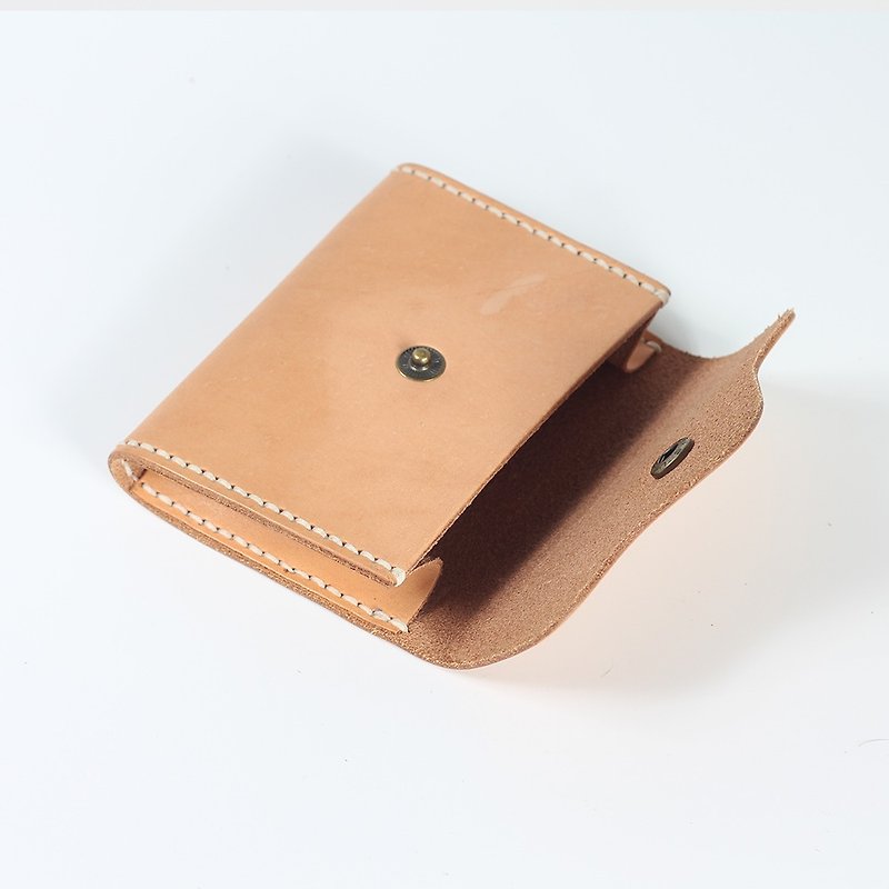 [Yingchuan Handmade] DIY multifunctional card package single-layer simple sewing series (cut pieces with perforations) hand-stitched materials - Leather Goods - Genuine Leather Gold