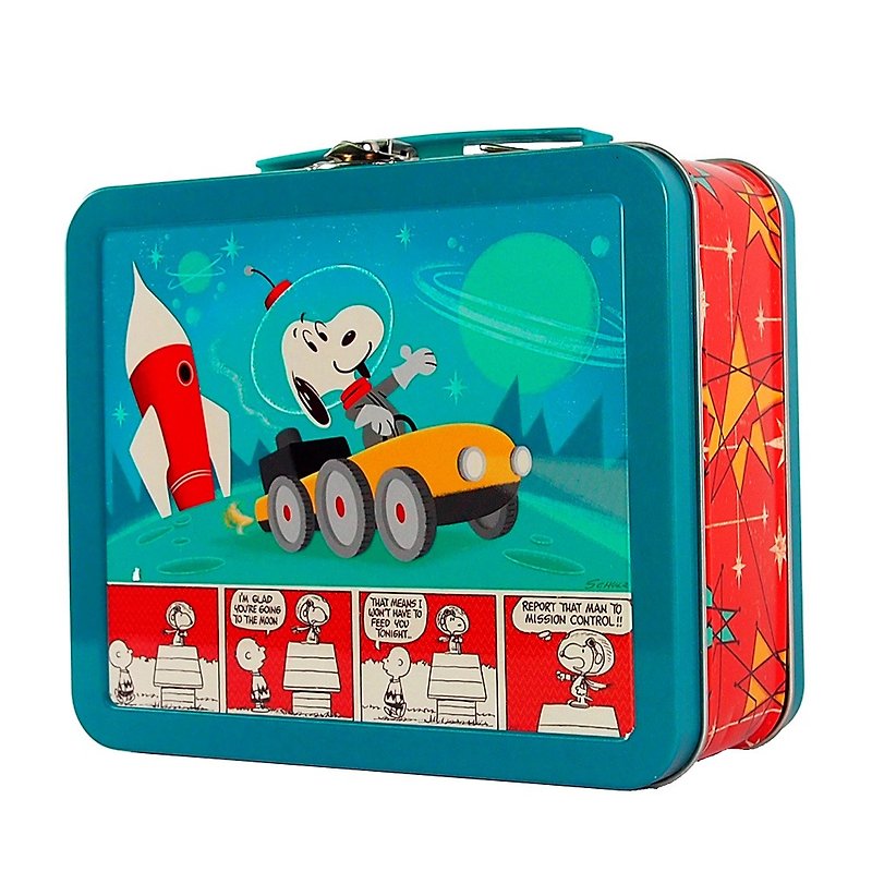 Snoopy餐盒-悠遊外太空【Hallmark-Peanuts史奴比 收納/其他】 - 收納箱/收納用品 - 其他金屬 藍色