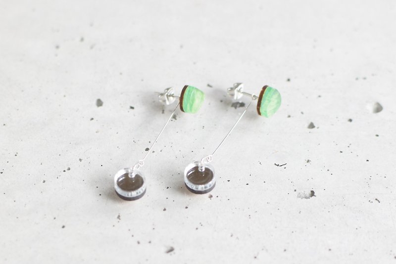 koishi drop earrings / GREEN - Earrings & Clip-ons - Acrylic Green