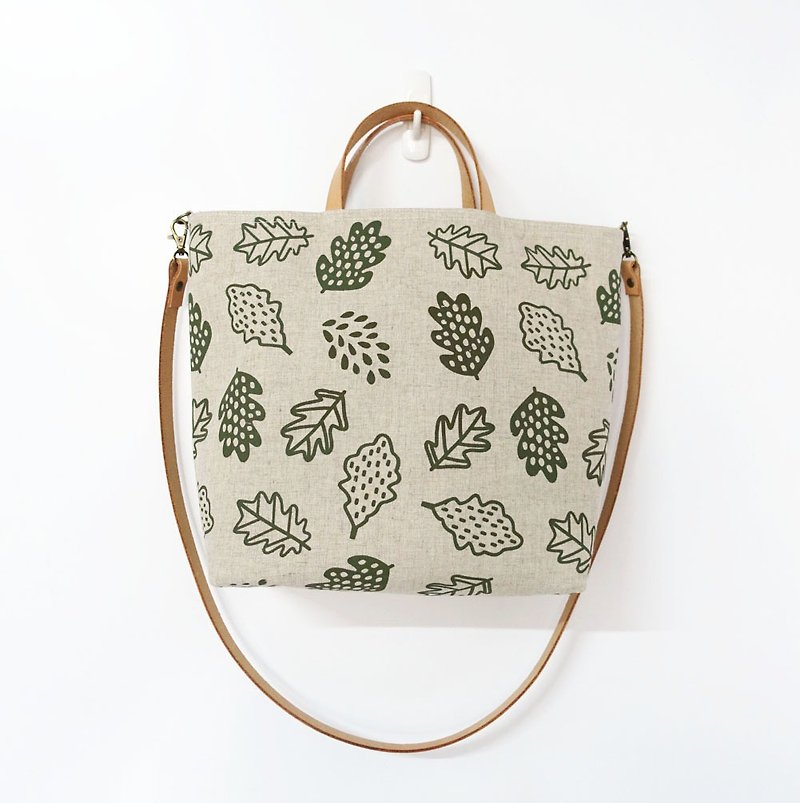 Screen printing  Tote bag   2way bag - Messenger Bags & Sling Bags - Cotton & Hemp Green