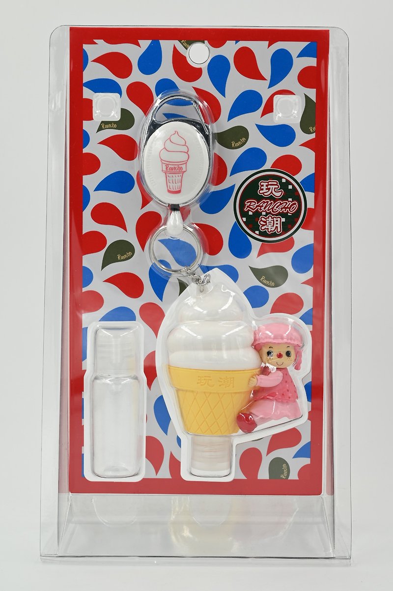 Ice cream girl set with bottle (new packaging - has been modified with a pull core button, to take the wave chain) - Other - Silicone Pink