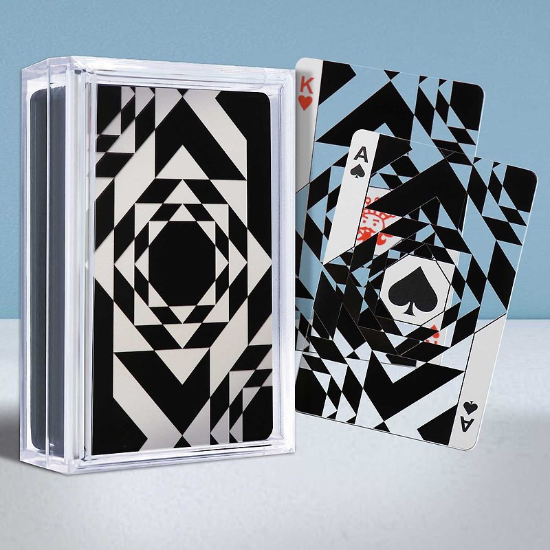 [ROYAL Leyou] Transparent Crystal Geometric Playing Cards-Cool Black - บอร์ดเกม - พลาสติก หลากหลายสี