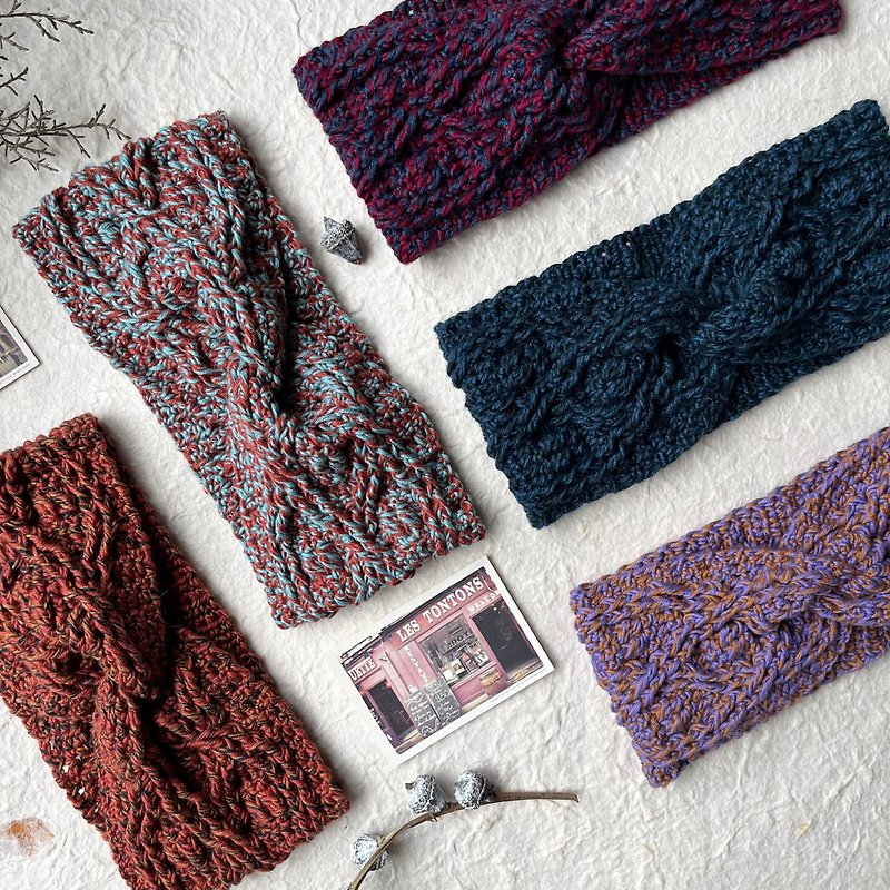 Crochet cable twisted headband  |  9.5cm super wide  |  organic cotton - เครื่องประดับผม - ผ้าฝ้าย/ผ้าลินิน หลากหลายสี