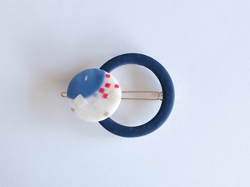 [1 point only] Circle hairpin - เครื่องประดับผม - ดินเหนียว สีน้ำเงิน