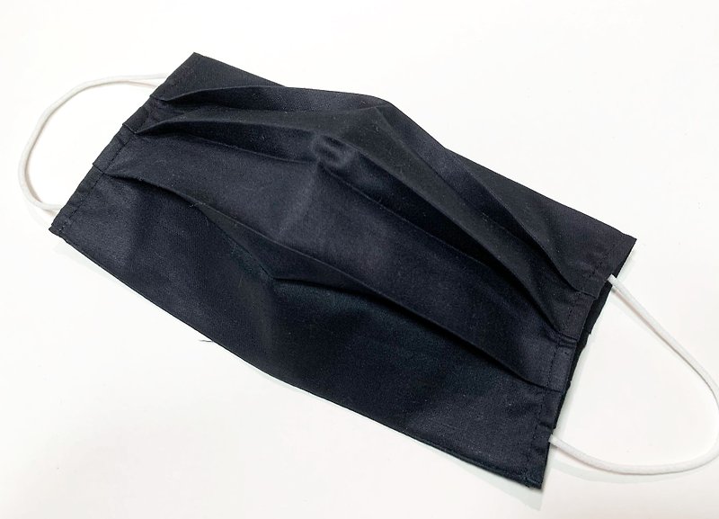 [Ninewood Forestwud] Simple black mask cover three-dimensional folding design-without mask - Face Masks - Cotton & Hemp Black