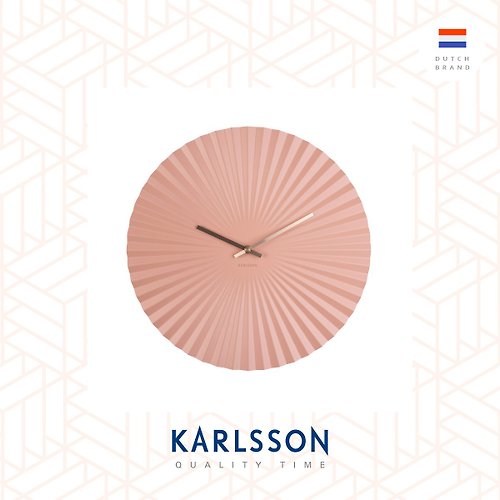 Ur Lifestyle 荷蘭Karlsson Wall clock Sensu faded pink淡粉紅色放射設計掛鐘