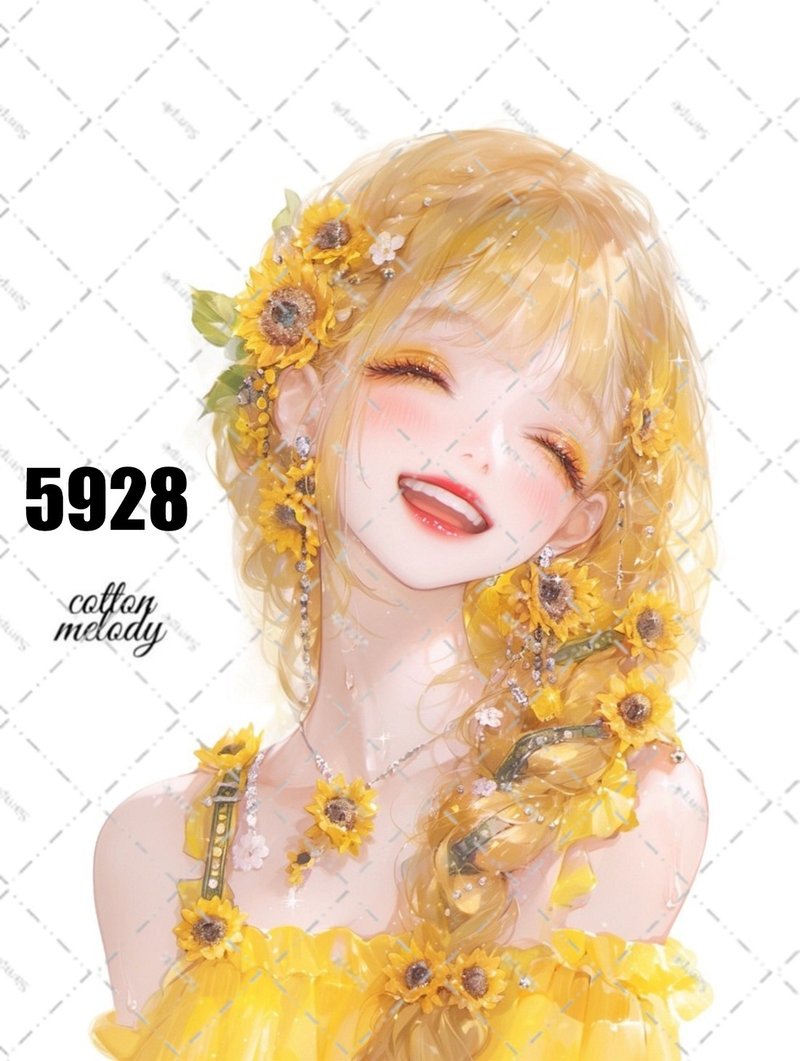 original sticker no.5928 人物ステッカー オリジナルステッカー 人物ステッカー 女の子ステッカー オリジナル人物ステッカー - 貼紙 - 紙 