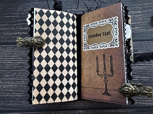 Large Halloween junk journal handmade Gothic spooky notebook