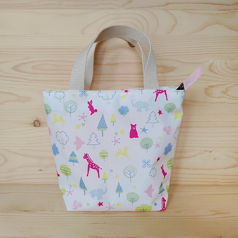 Nylon waterproof cloth/zipper bag/child tableware bag - Handbags & Totes - Waterproof Material Pink