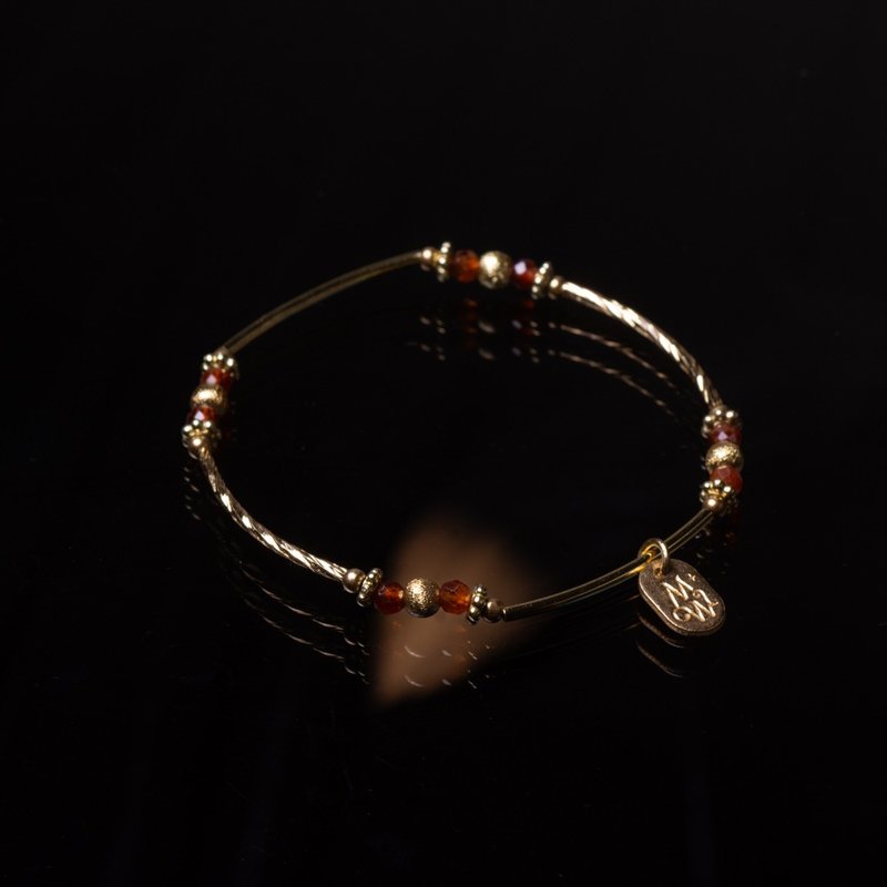 Kenya Holidays I Orange Pomegranate Bronze Bracelet C1629 - Bracelets - Gemstone 