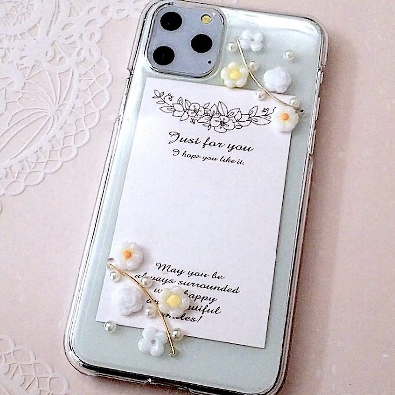 puti flower smartphone case - Phone Cases - Resin White